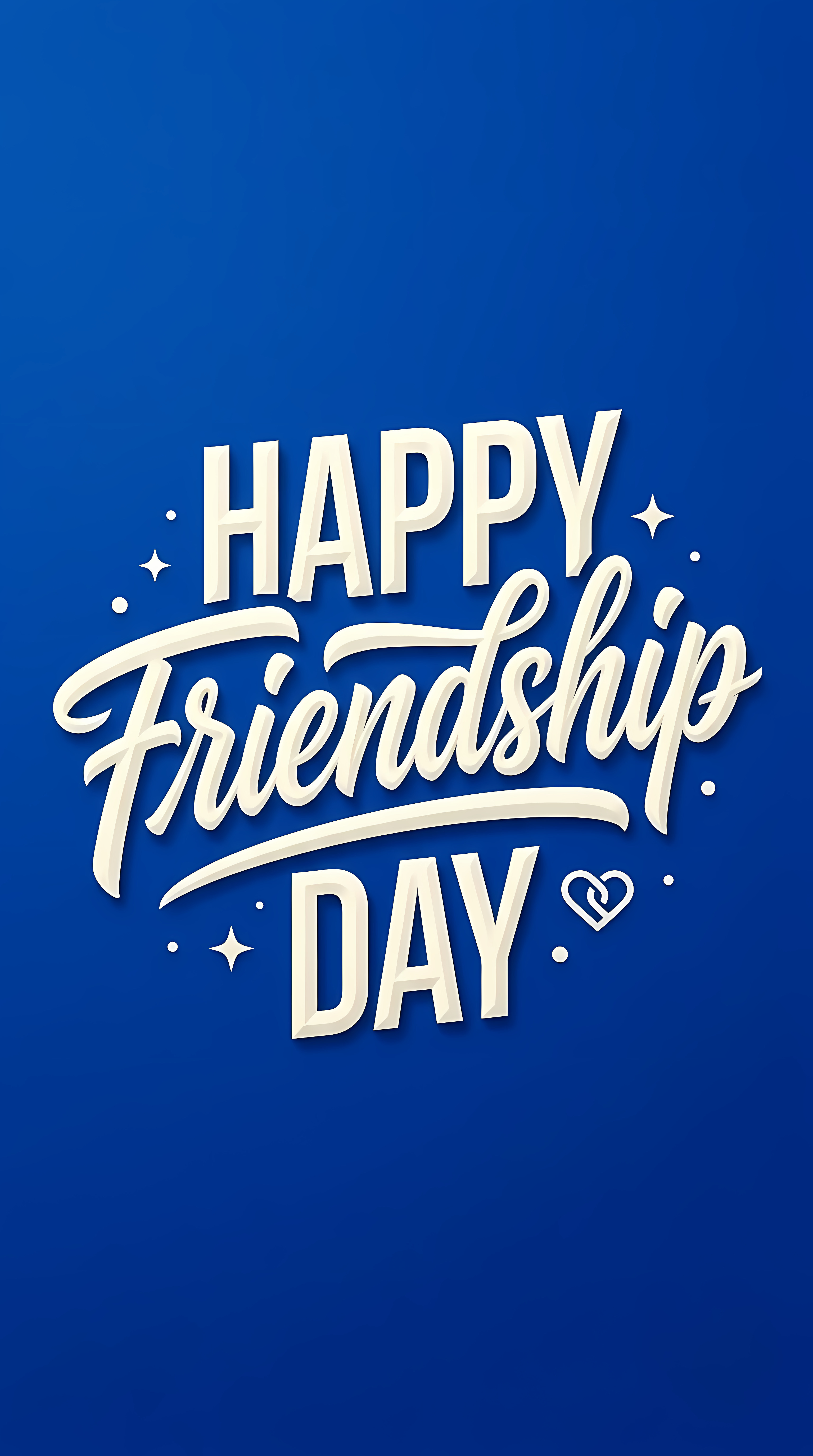 Happy Friendship Day blue white 3D text phone design