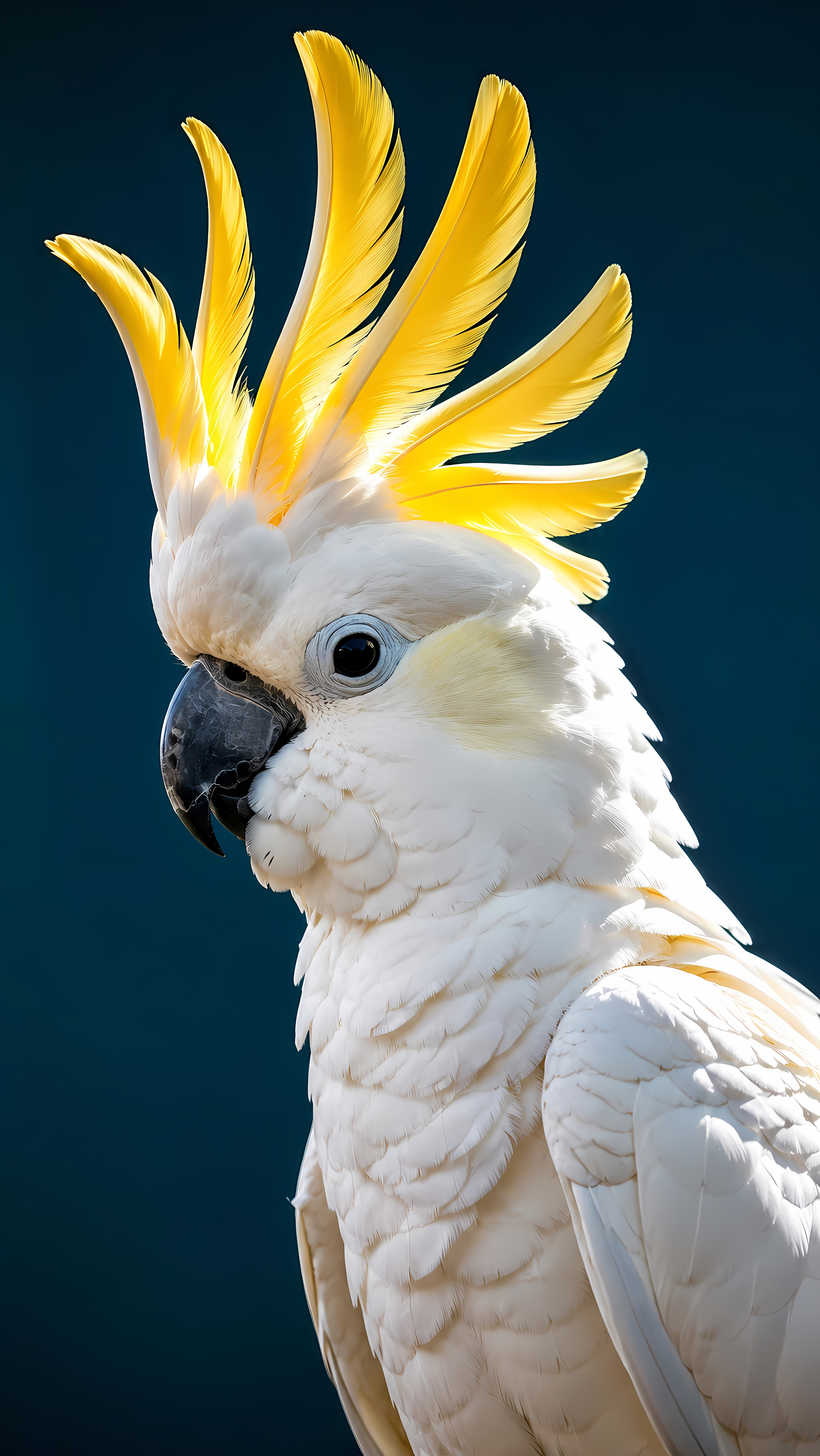Close Up Of White Cockatoo With A Yellow Crest