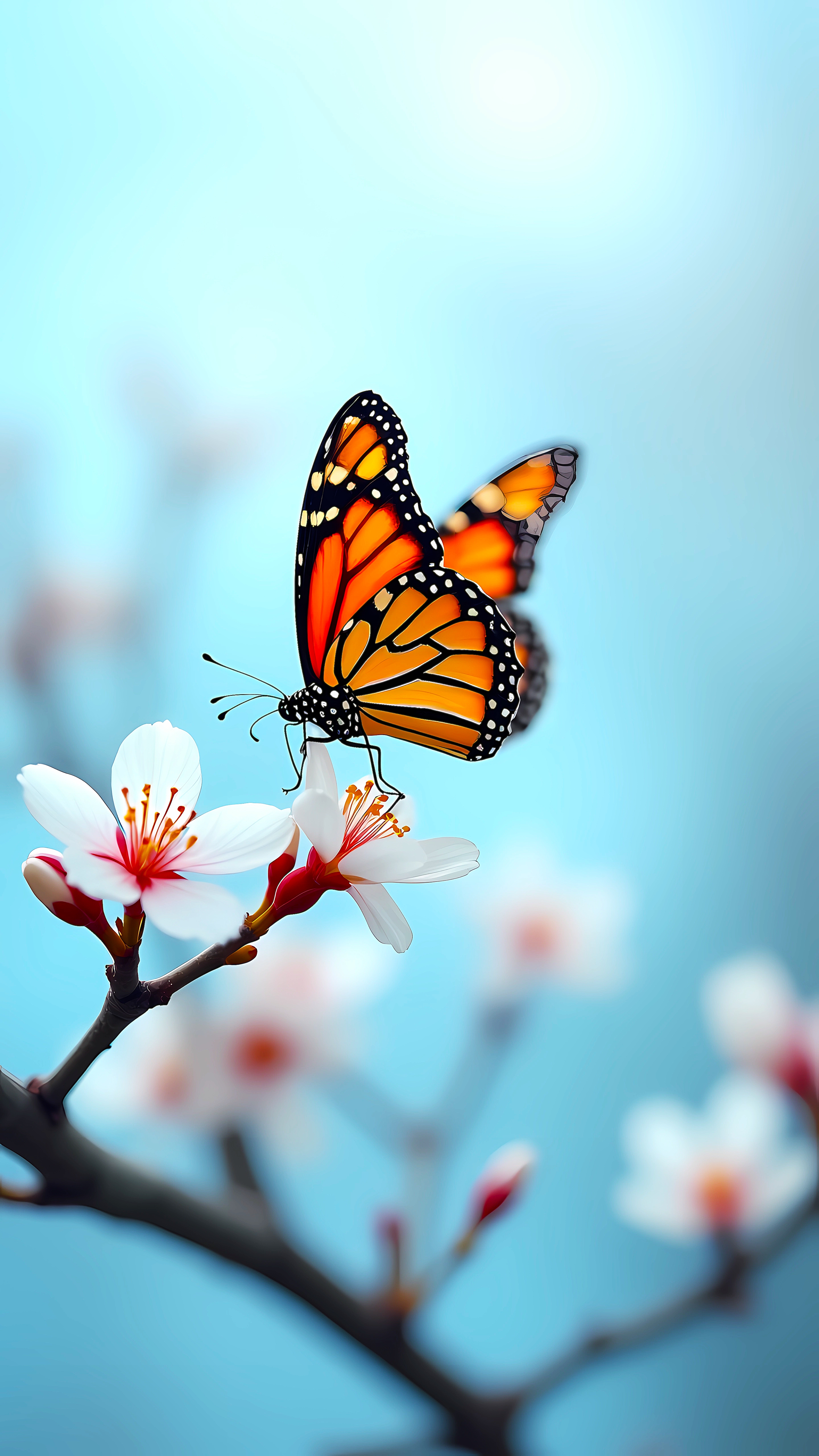 Butterfly Blossom Macro Soft Nature Aesthetic Wallpaper