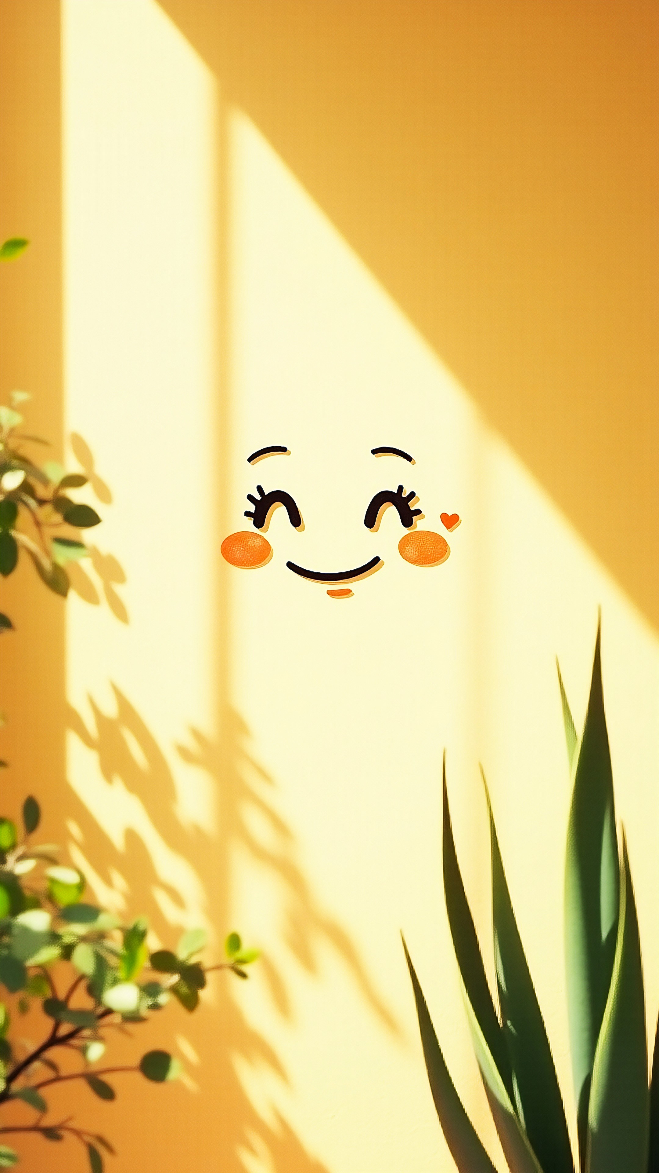 Sunlit Smile Wall – Minimal Cozy Aesthetic Wallpaper