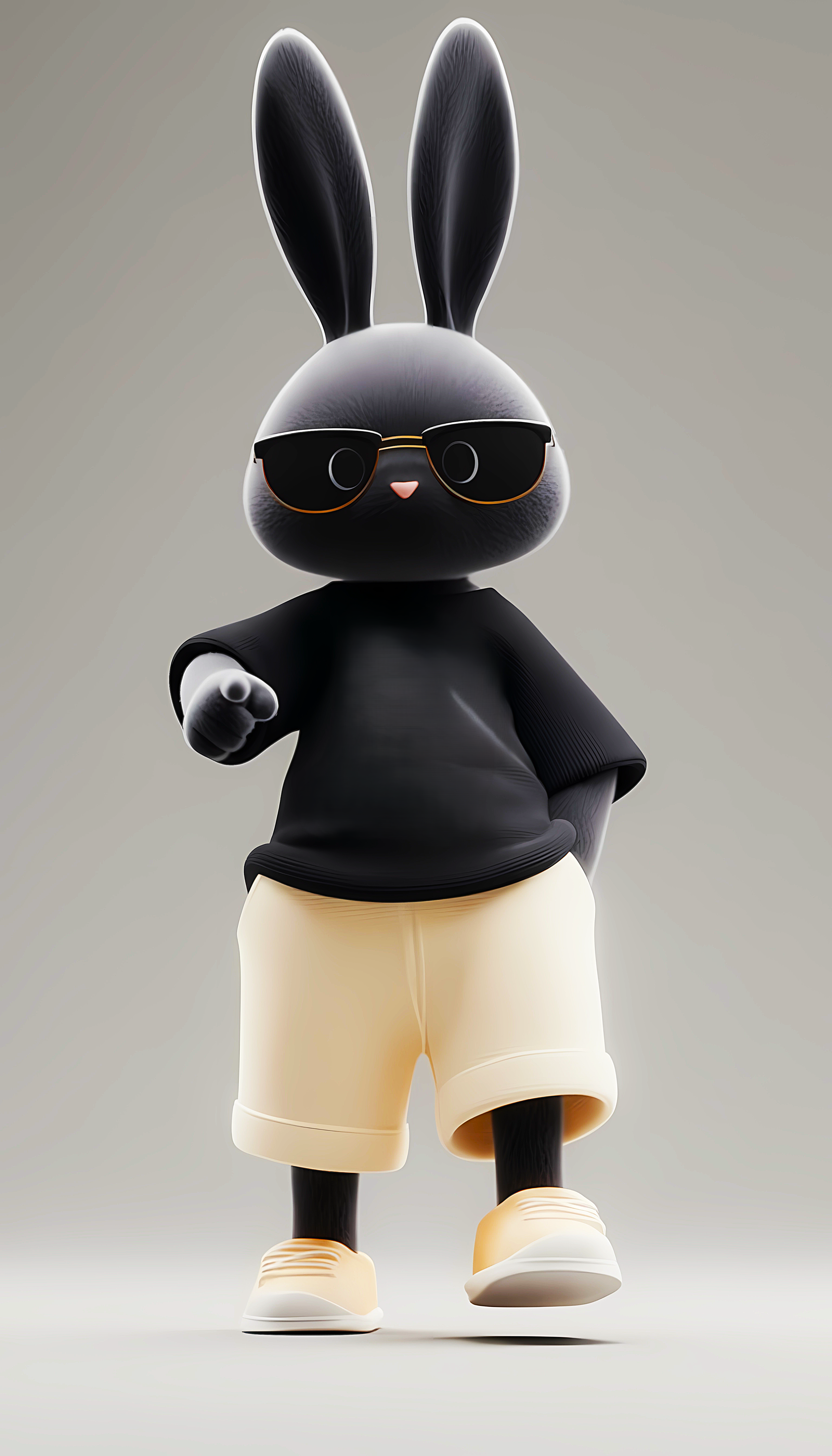 Cool Bunny – Minimal Cute Character Aesthetic Wallpaper