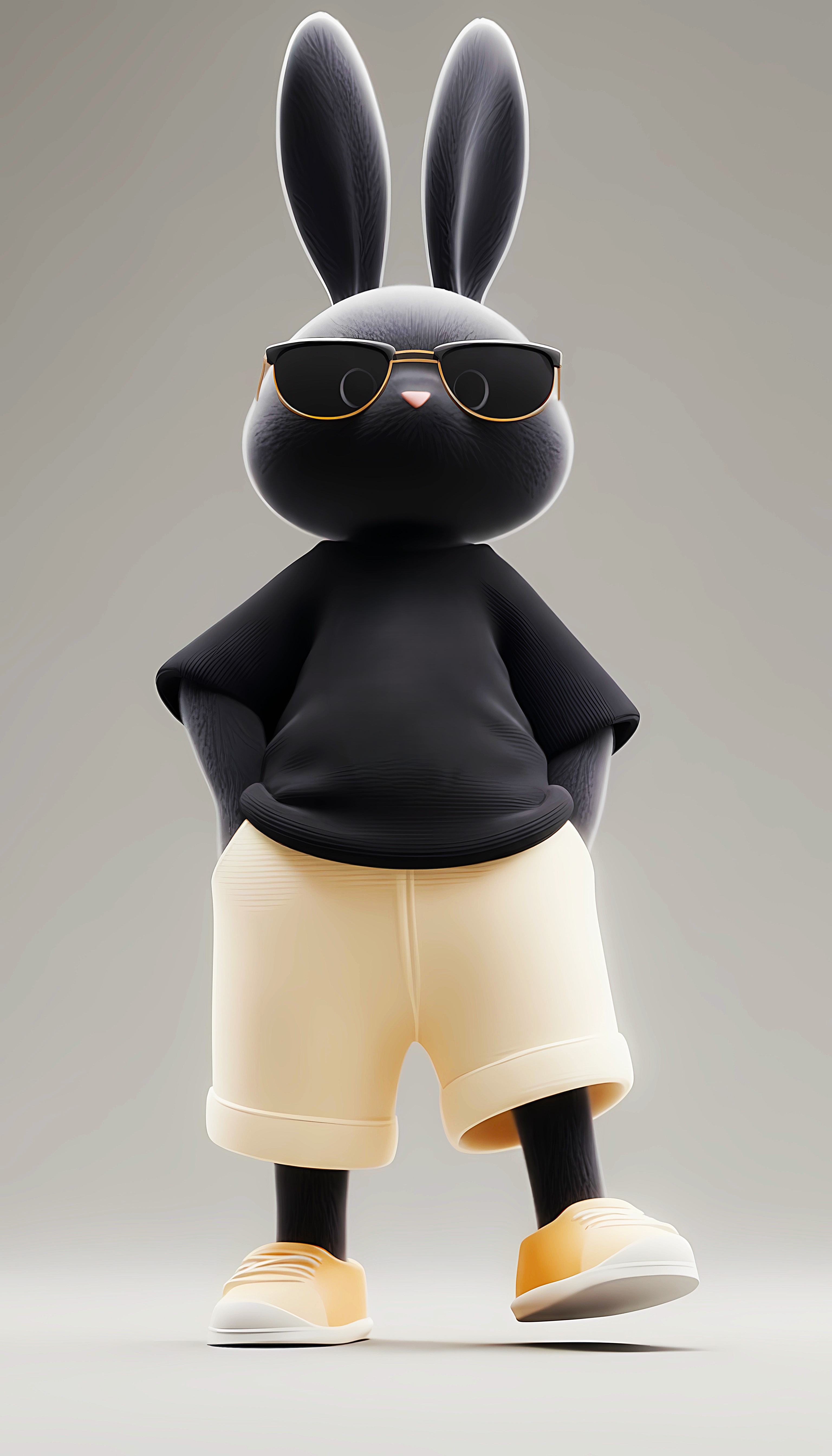 Cool Bunny Character – 3D Animal Aesthetic Wallpaper