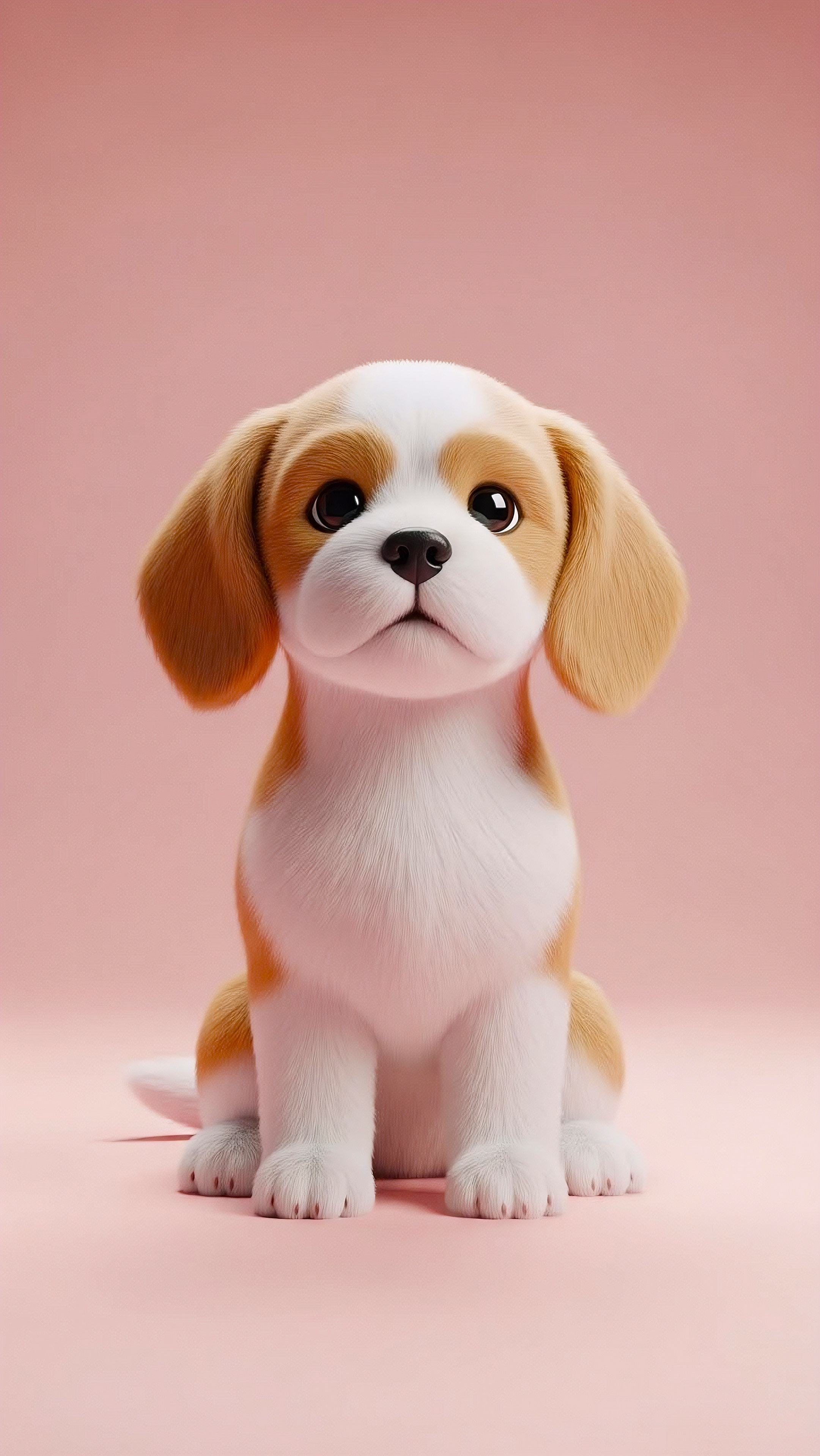 Innocent Puppy Portrait – Cute Animal Aesthetic Wallpaper