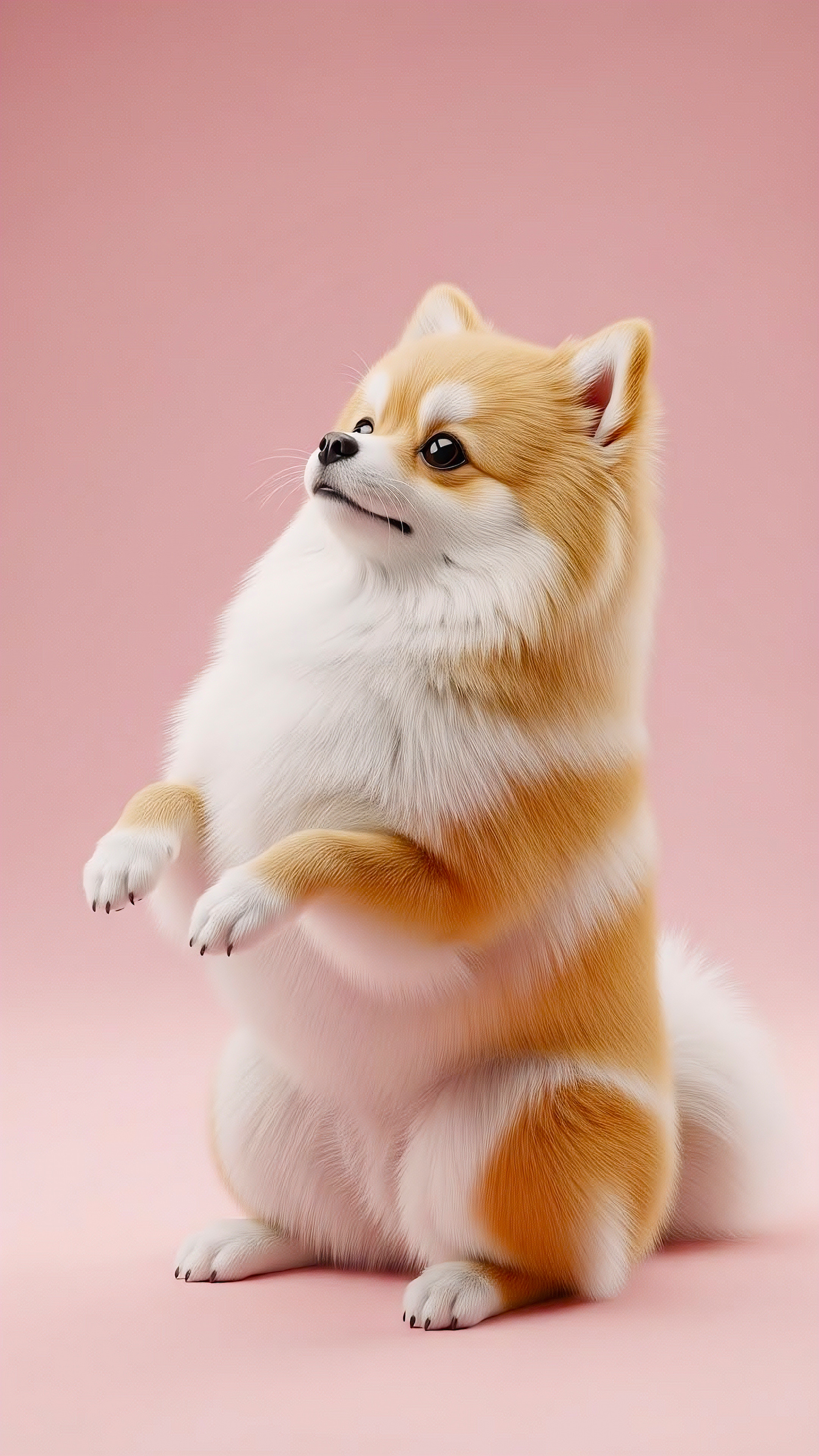 Playful Fluffy Dog – Cute Animal Aesthetic Wallpaper