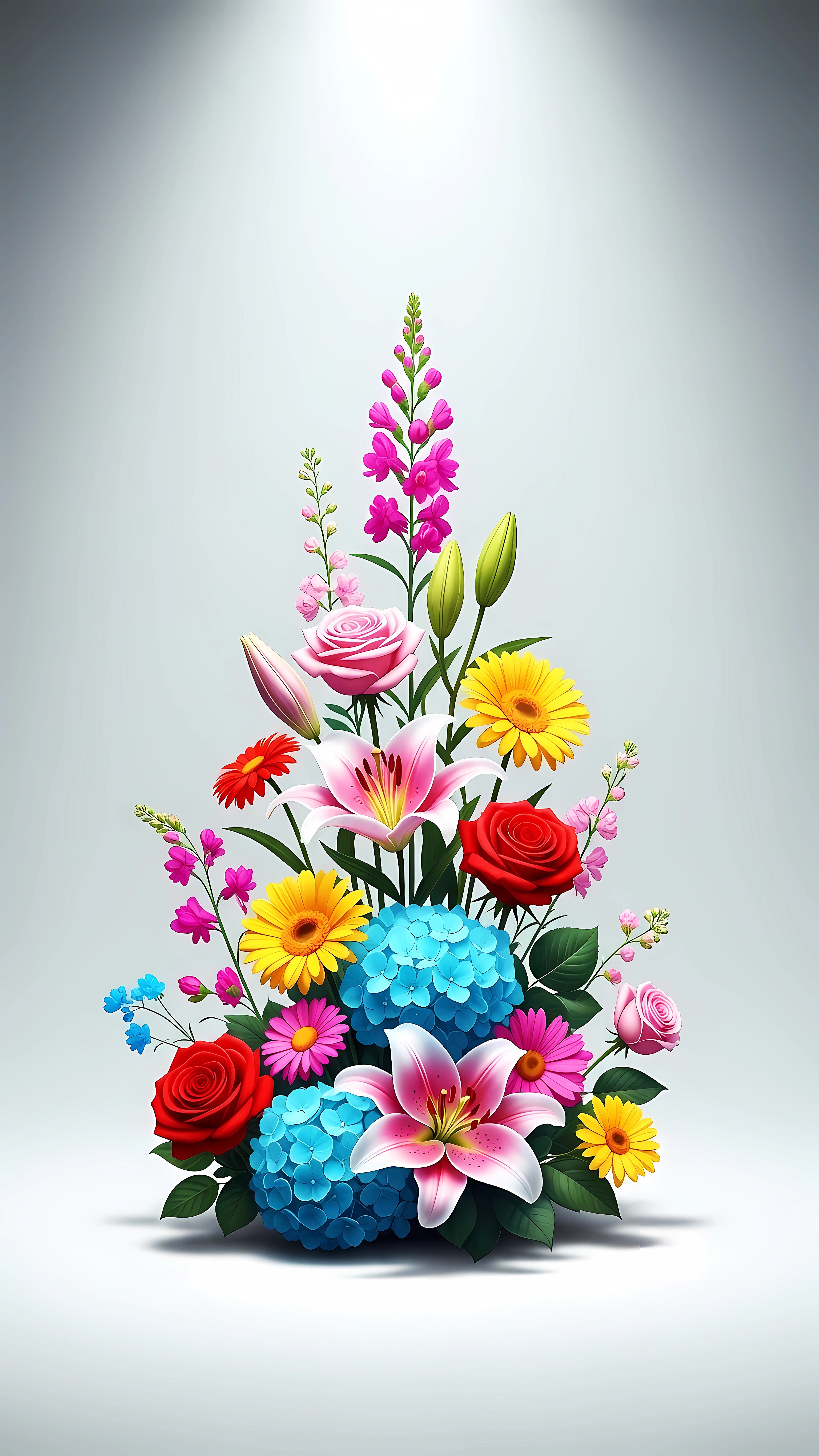Lush Floral Bouquet Base – Decorative Nature Wallpaper