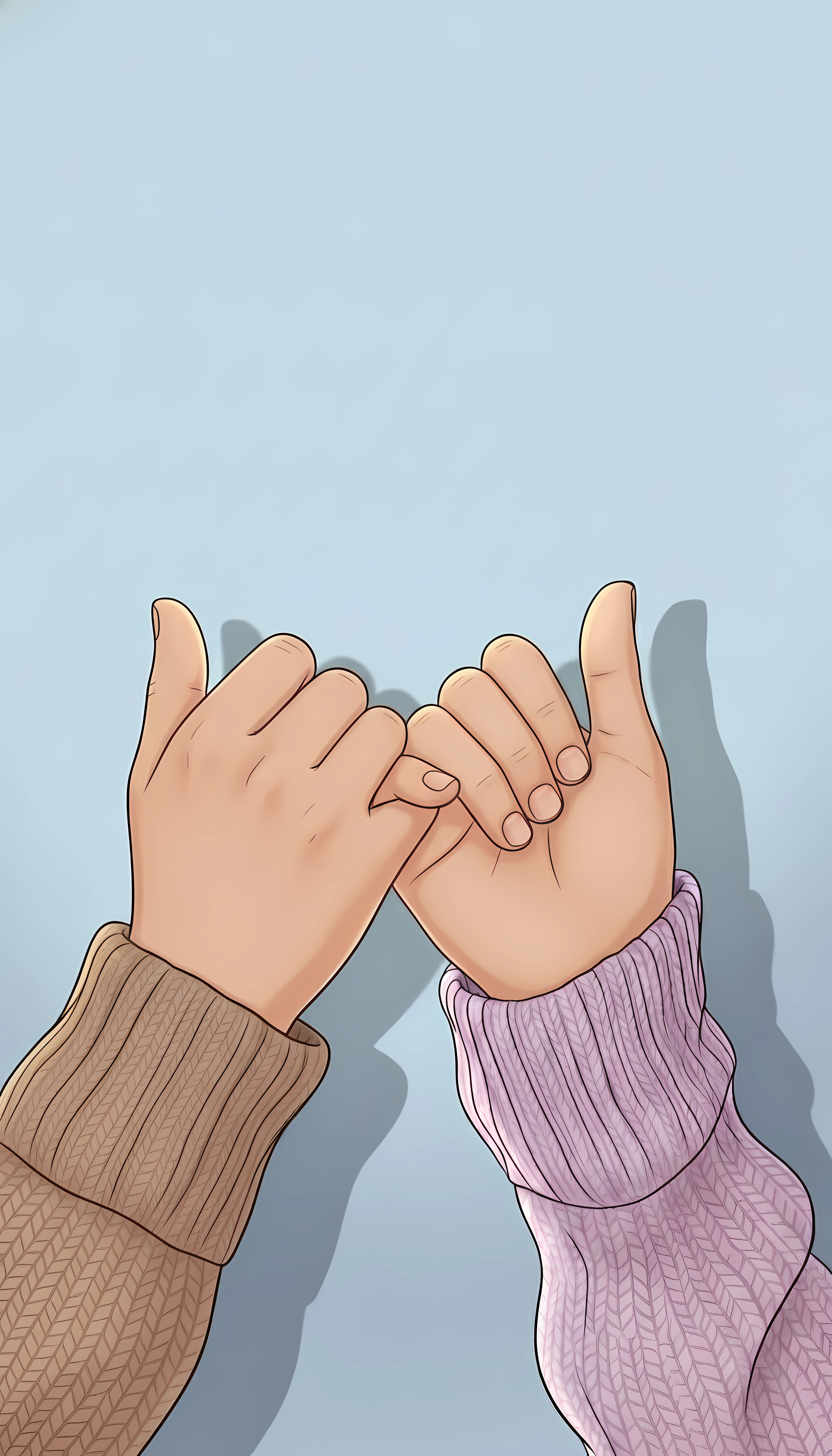 Pinky promise hands – aesthetic illustration wallpaper