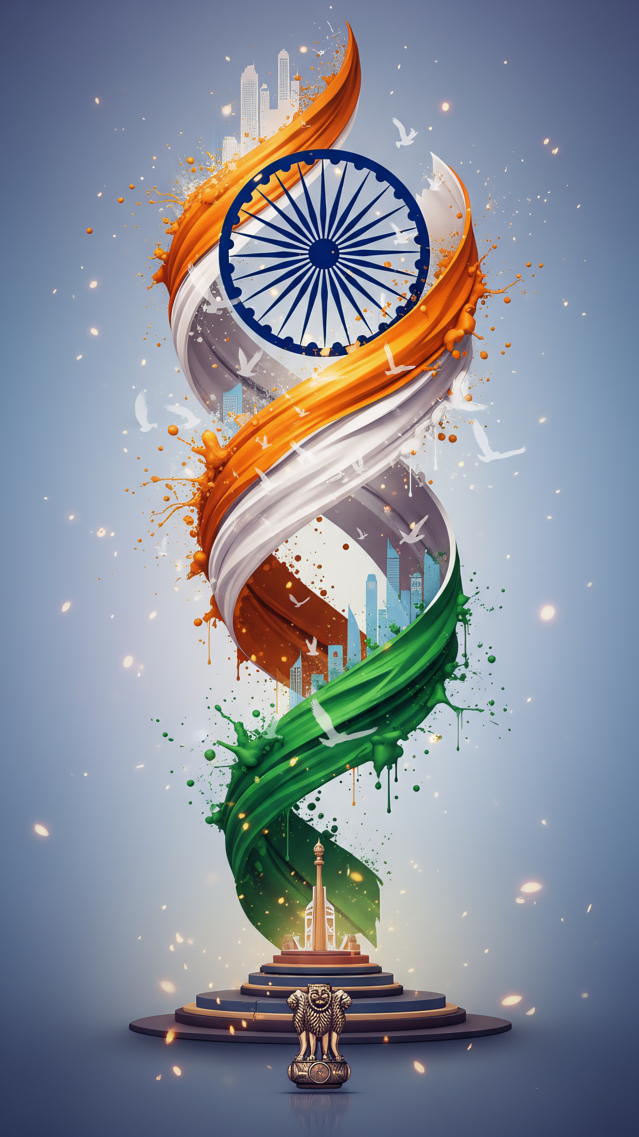 Indian tricolor ashoka chakra patriotic wallpaper