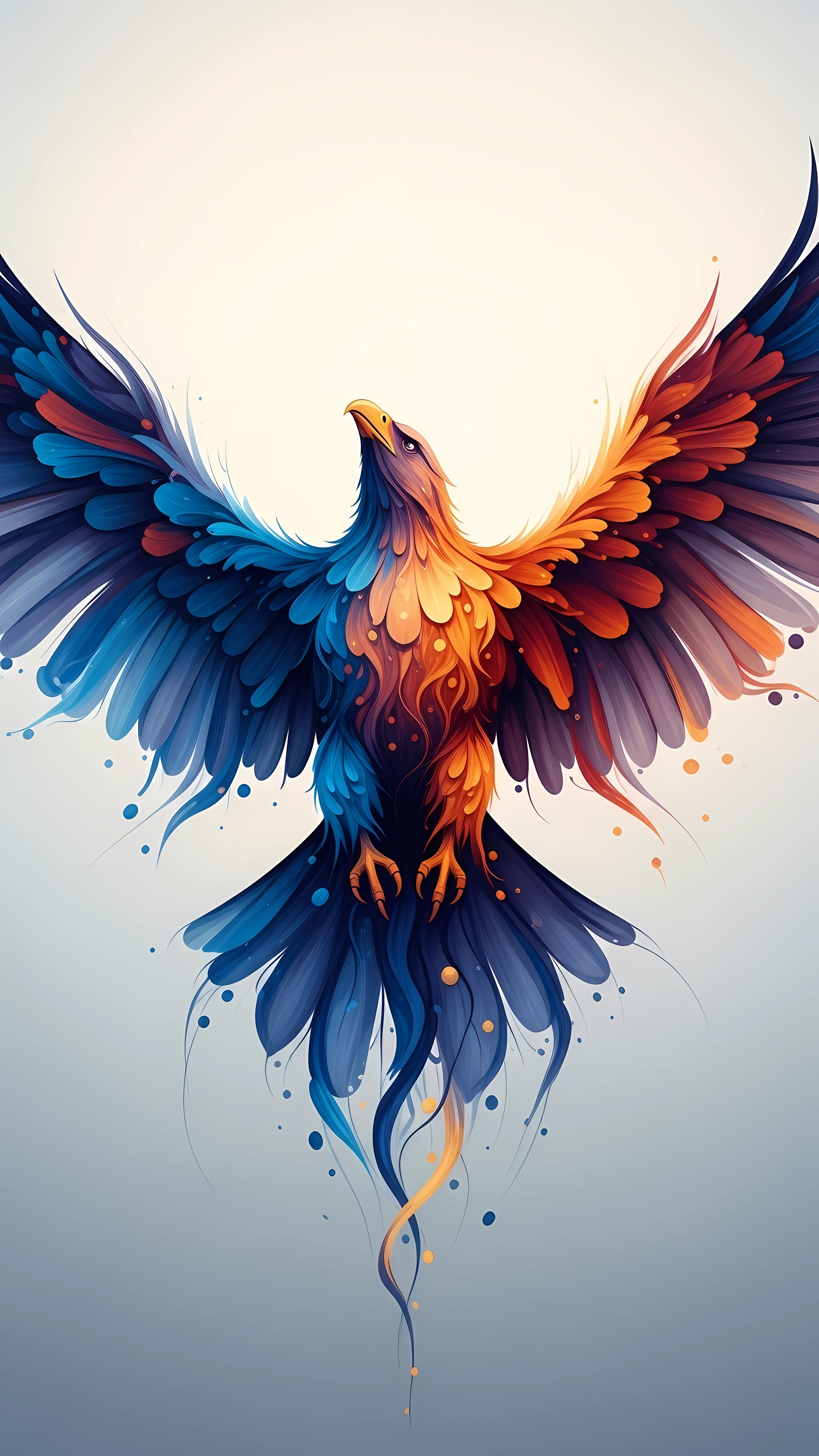 Abstract phoenix bird colorful art wallpaper