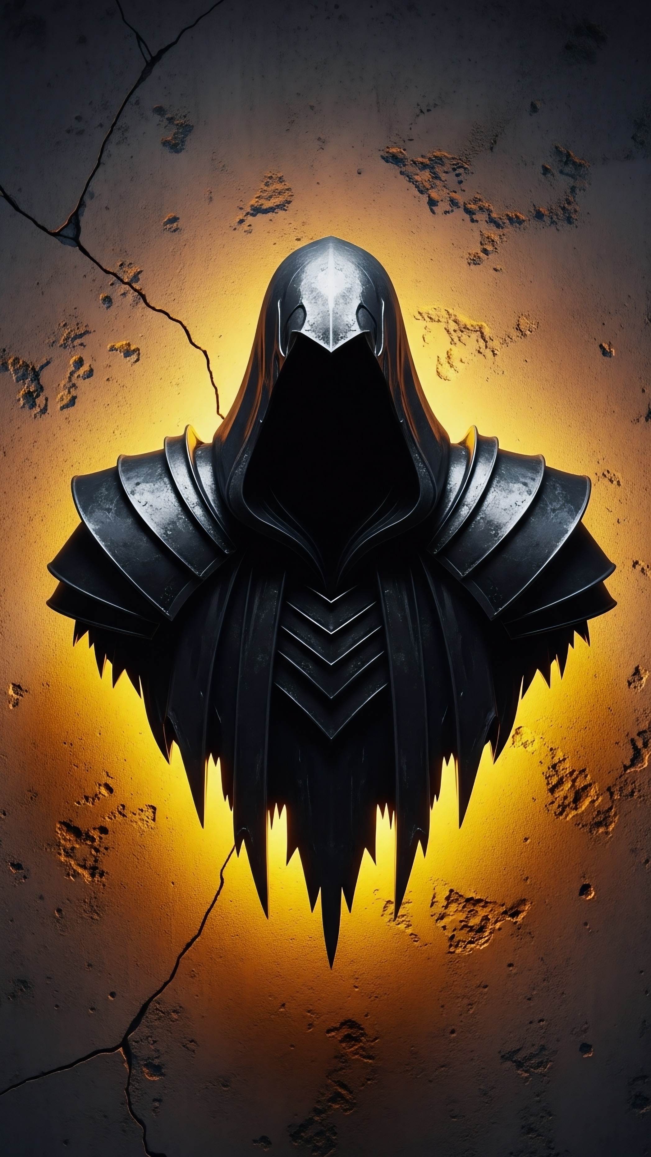 Hooded Dark Knight Armor – Gothic Fantasy Aesthetic Wallpaper