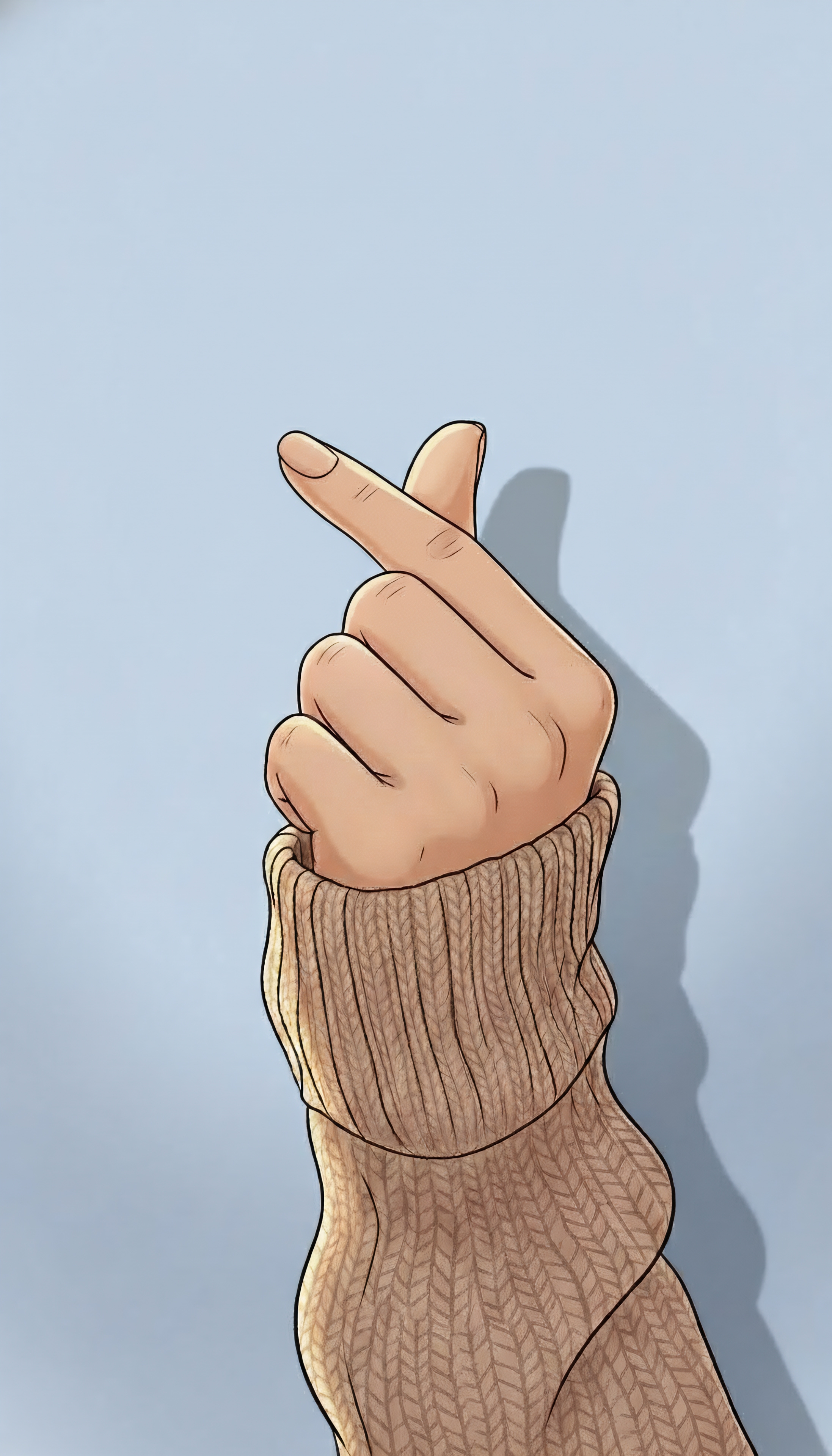 Minimal Hand Gesture Art – Soft Aesthetic Illustration Wallpaper
