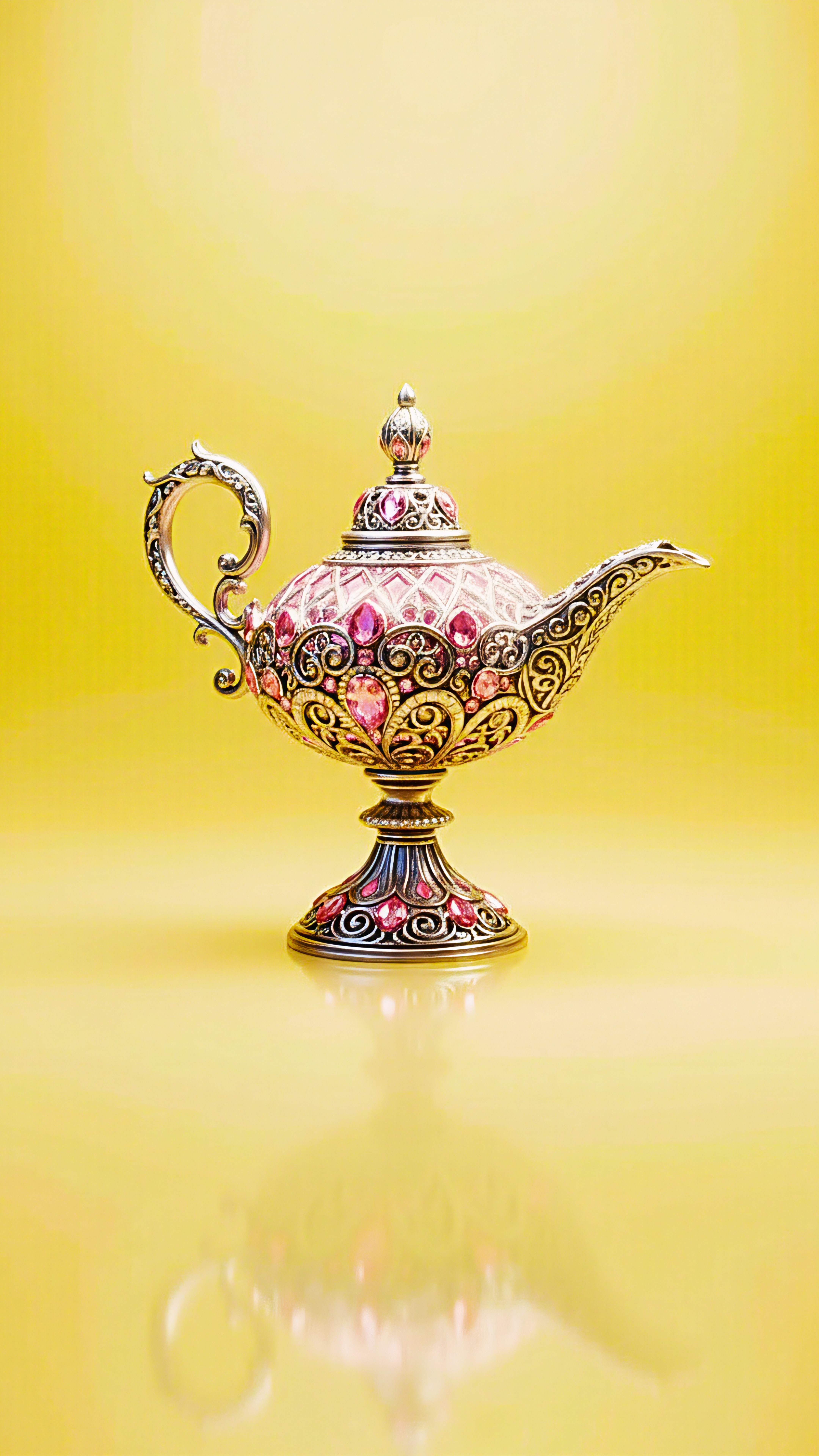 Golden Ornamental Lamp – Luxury Decorative Wallpaper