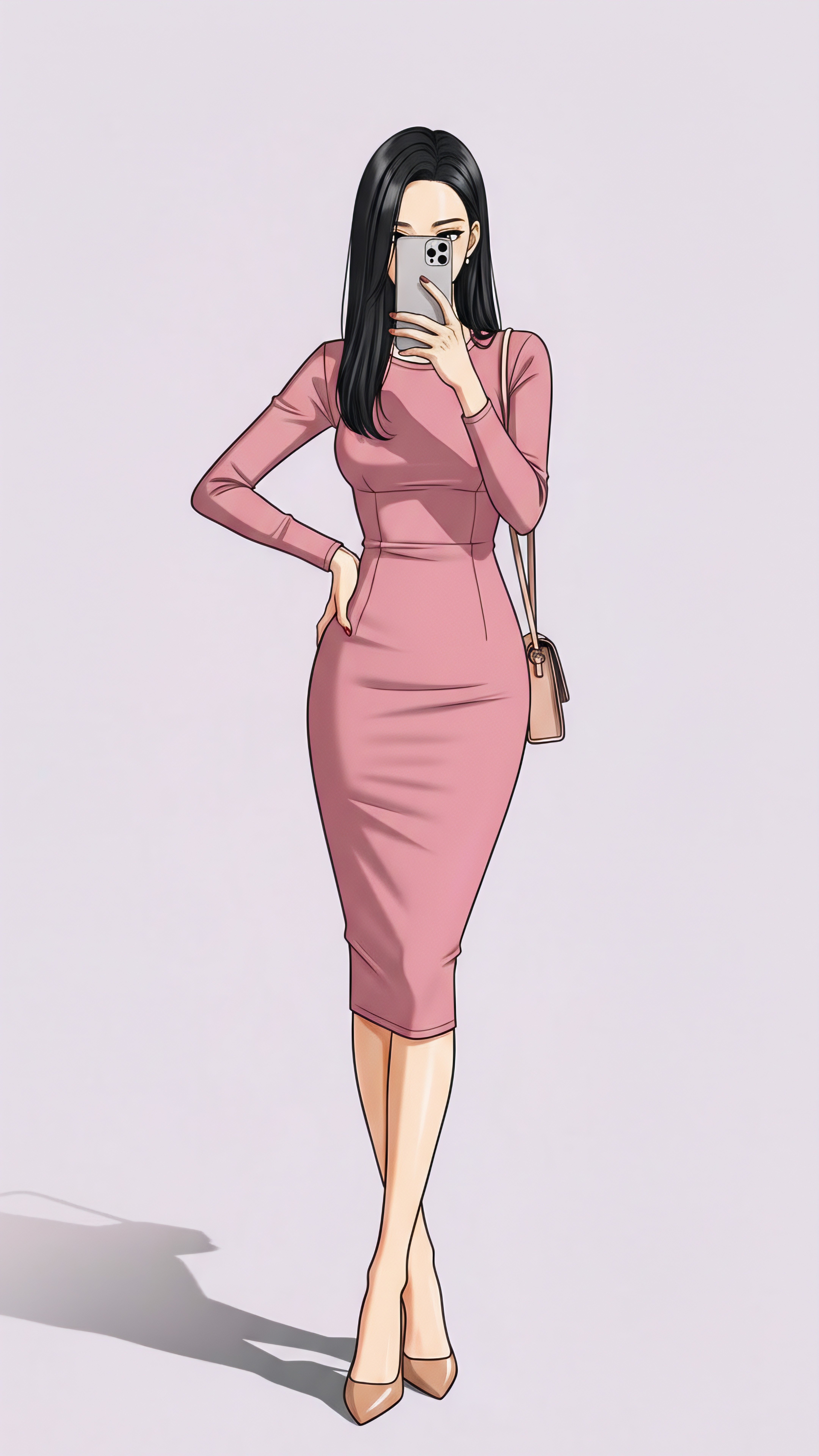 Elegant Pink Bodycon – Minimal Fashion Wallpaper