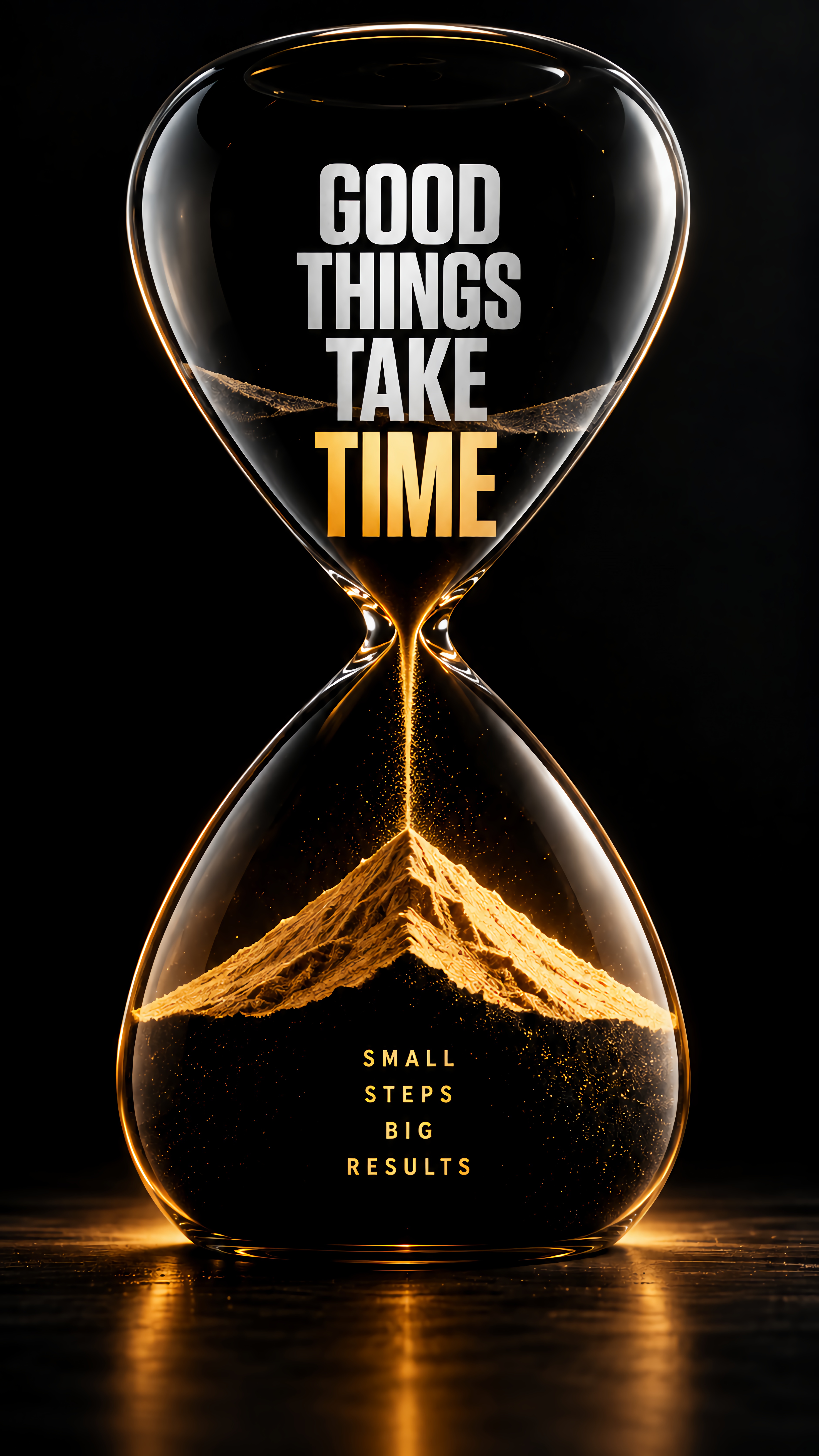 Good Things Take Time Glow Hourglass Sand 3D Wallpaper