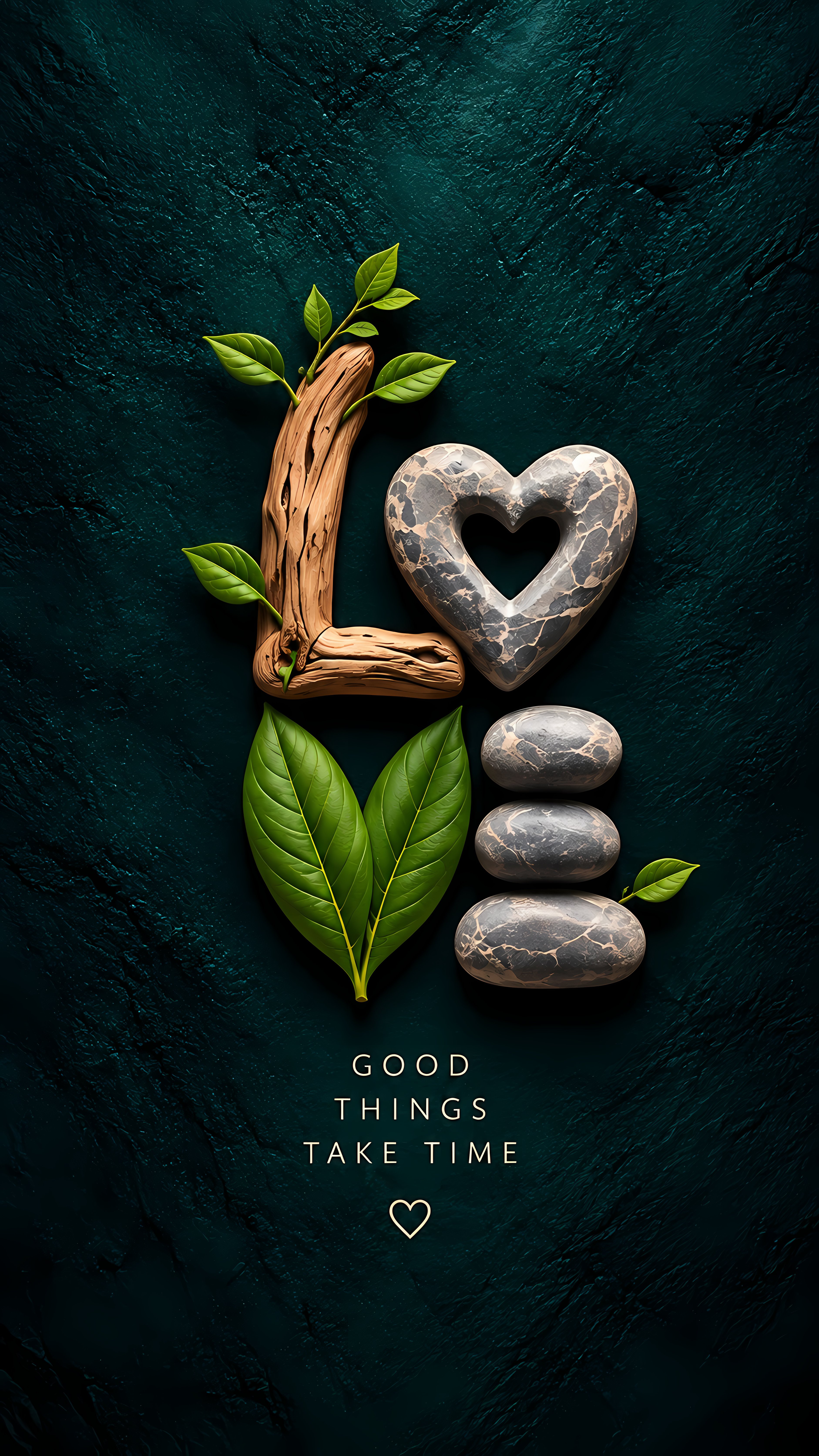 Good Things Take Time Rustic Wood Stone Love Art